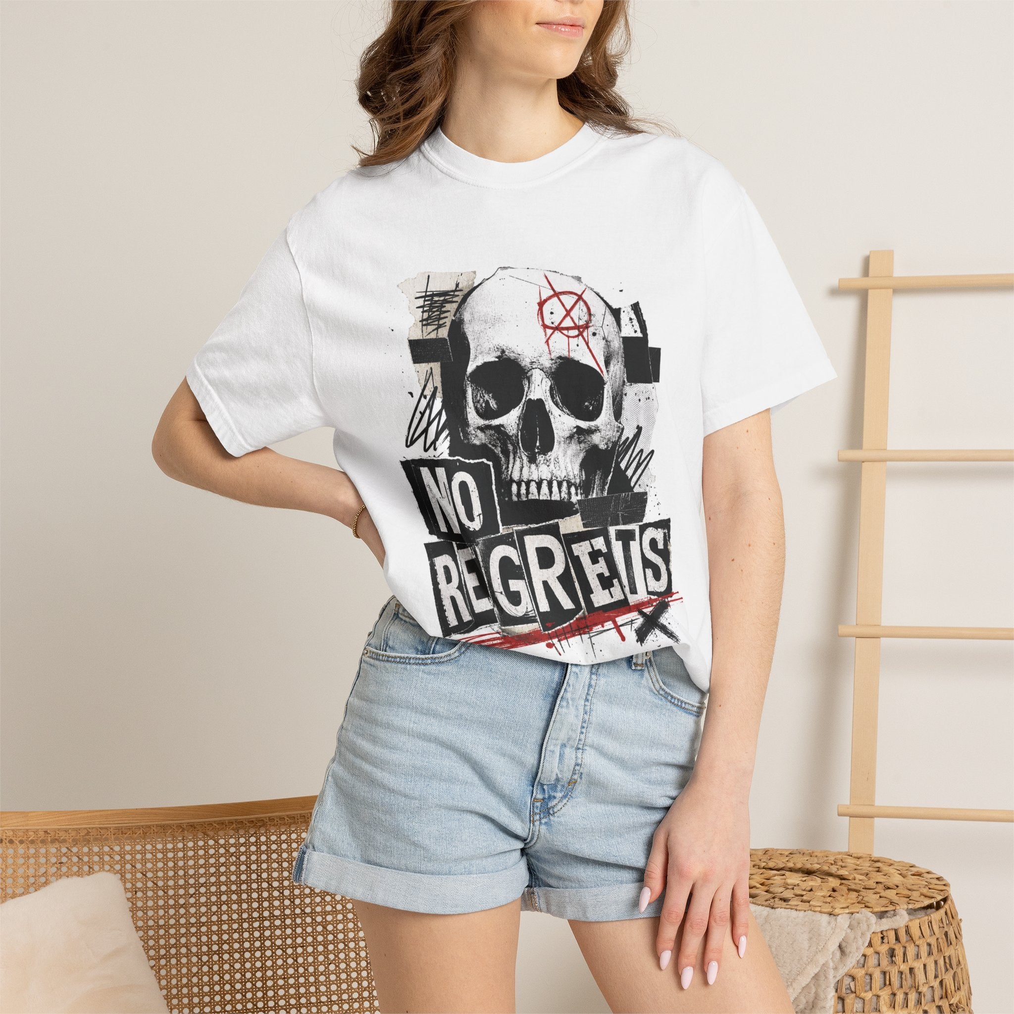 No Regrets Skull Graphic T-Shirt