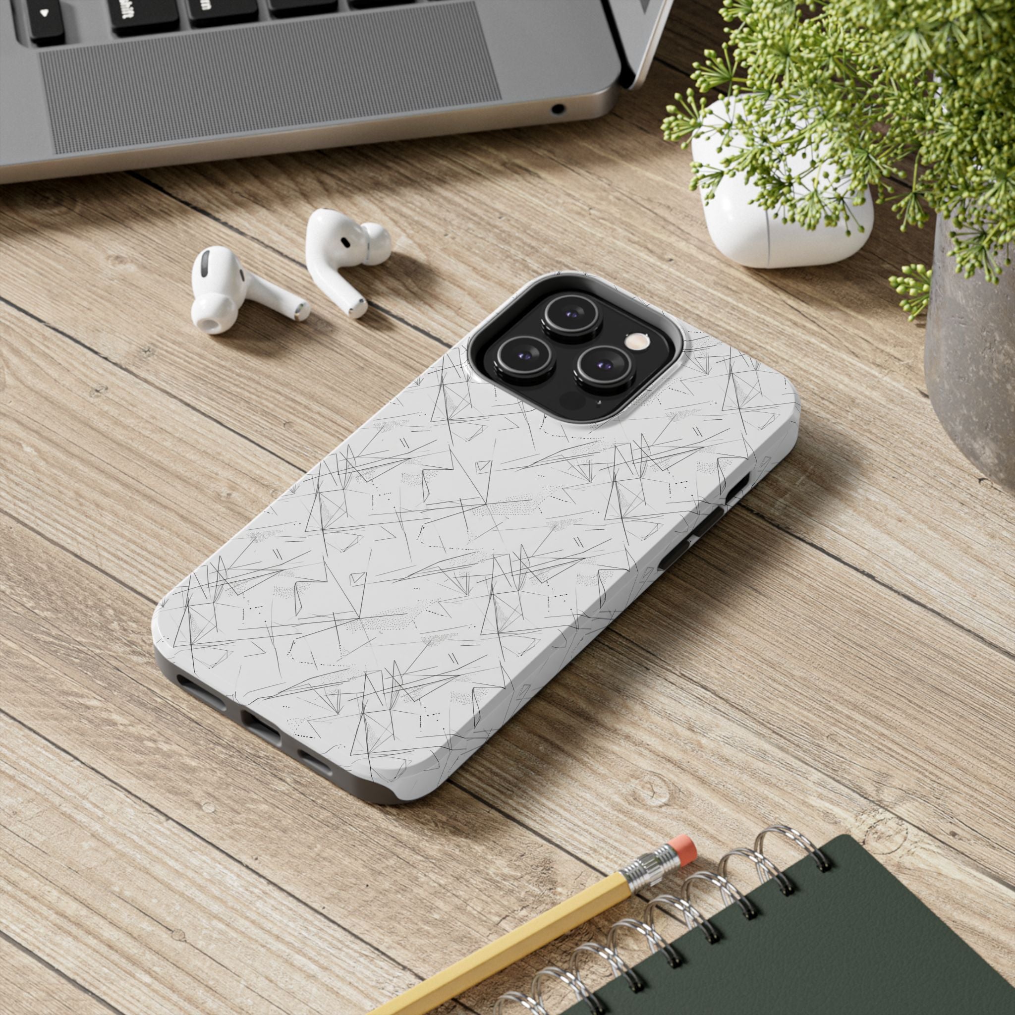 Marble Scratch Pattern Tough Phone Case — Protective iPhone Cover