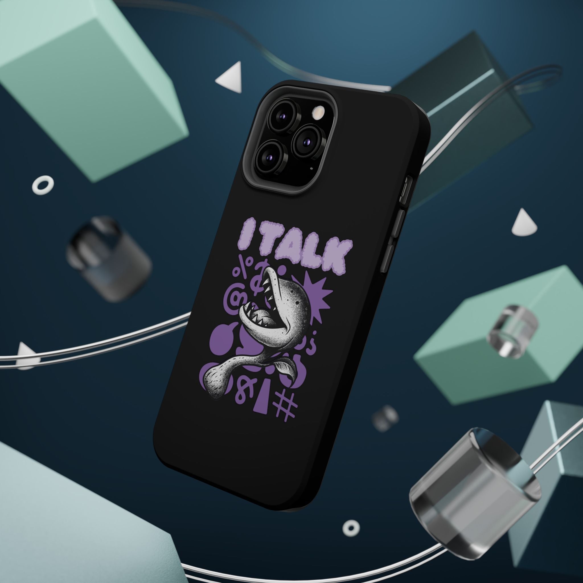 Phone Case — "I TALK" Graphic Magnetic Impact-Resistant Case