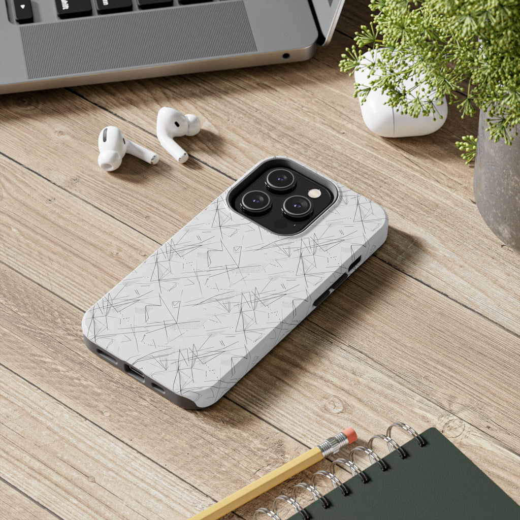 Marble Scratch Pattern Tough Phone Case — Protective iPhone Cover