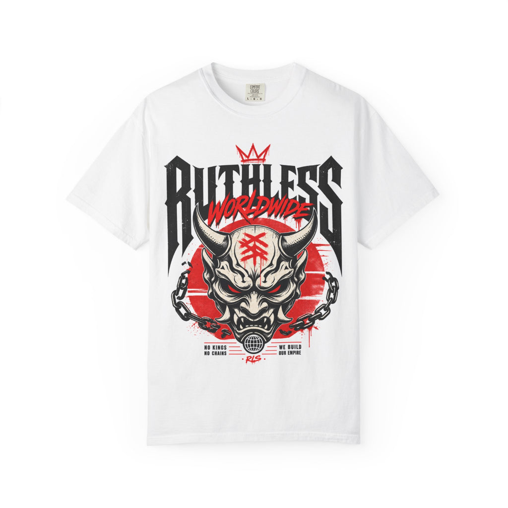 Ruthless Worldwide Oni Mask Graphic T-Shirt — Streetwear Skull Tee