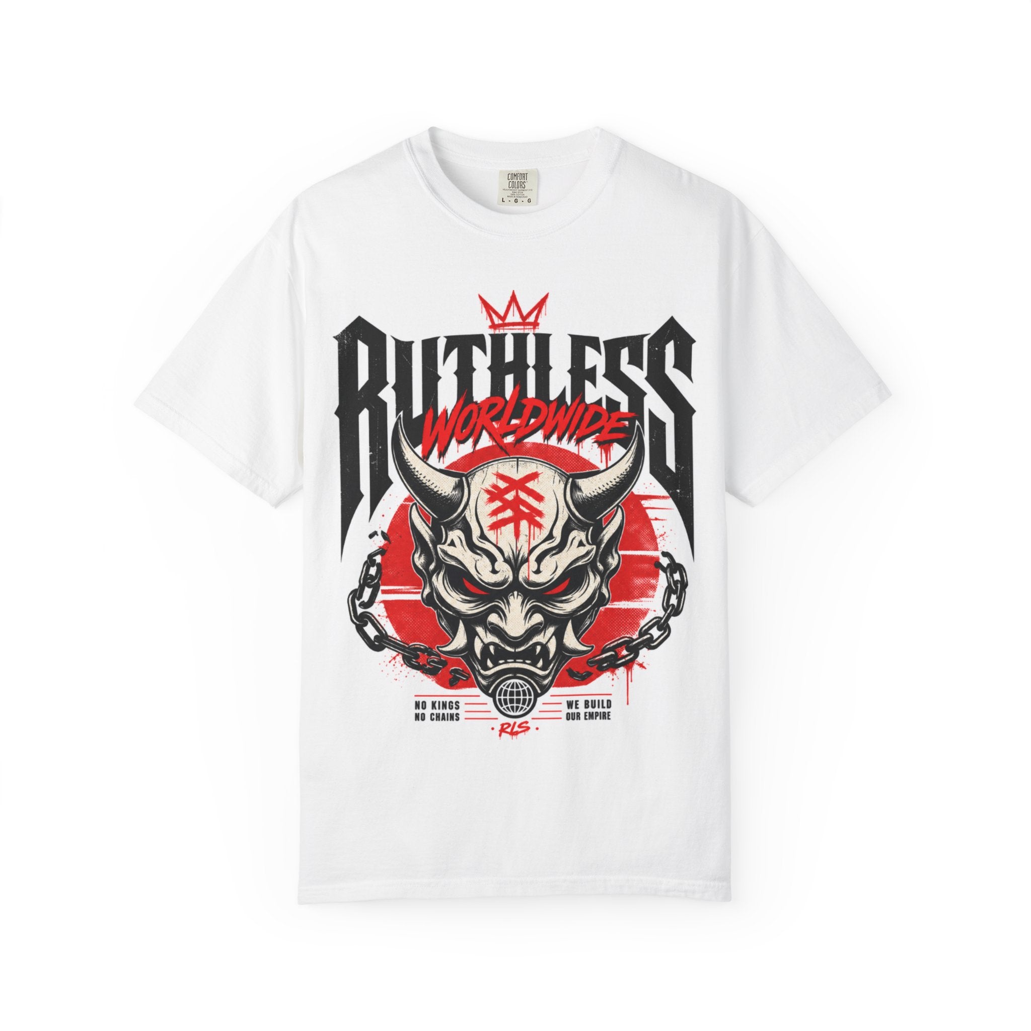 Ruthless Worldwide Oni Mask Graphic T-Shirt — Streetwear Skull Tee