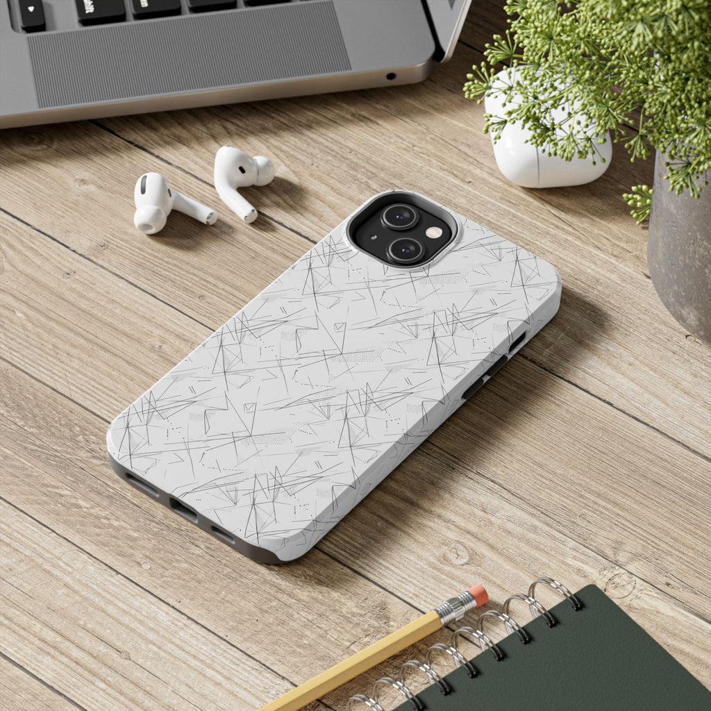 Marble Scratch Pattern Tough Phone Case — Protective iPhone Cover
