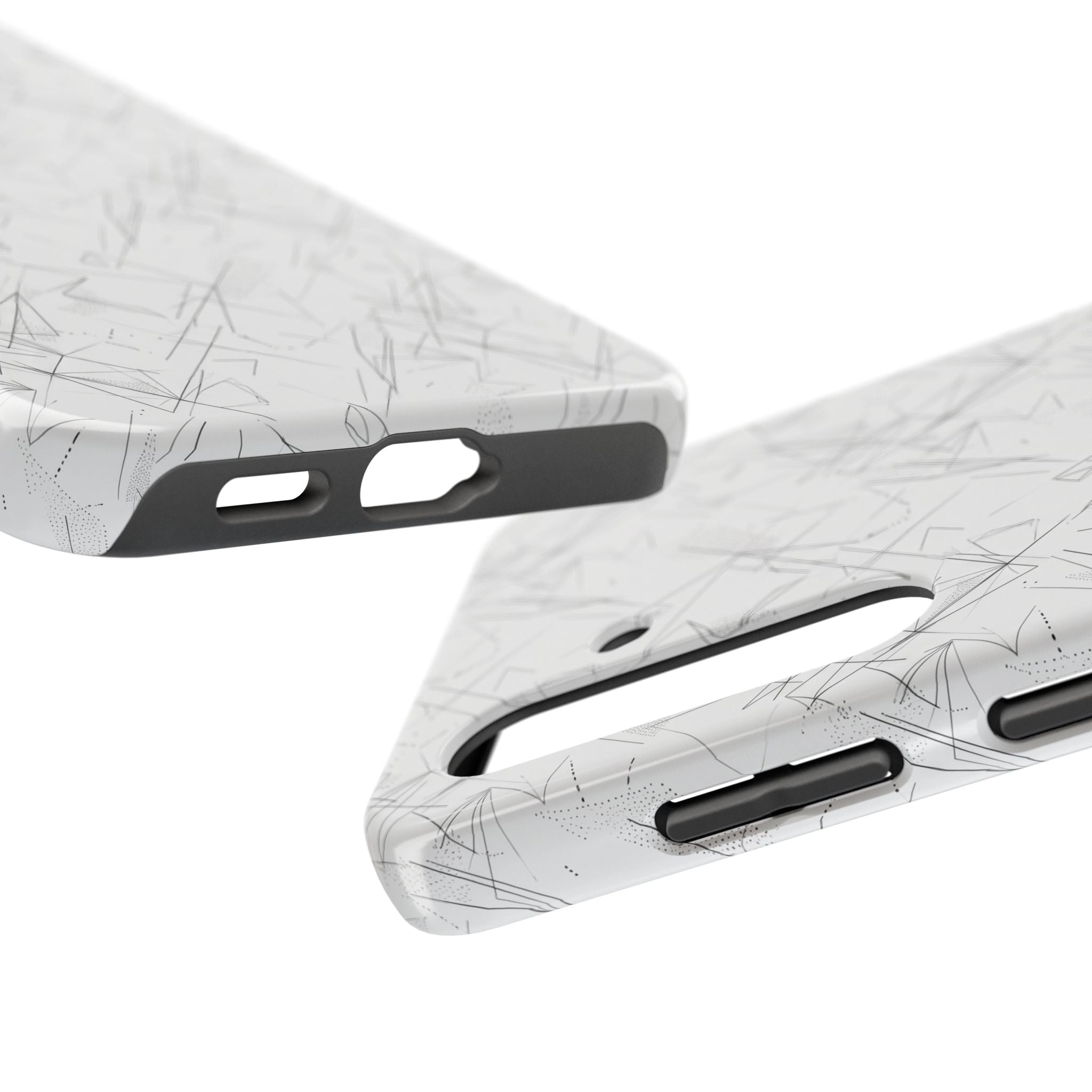 Marble Scratch Pattern Tough Phone Case — Protective iPhone Cover