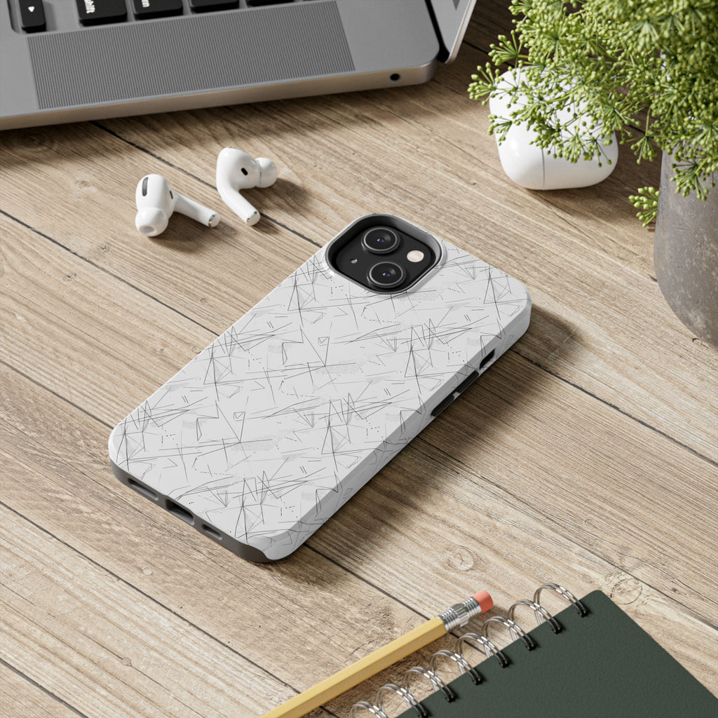 Marble Scratch Pattern Tough Phone Case — Protective iPhone Cover