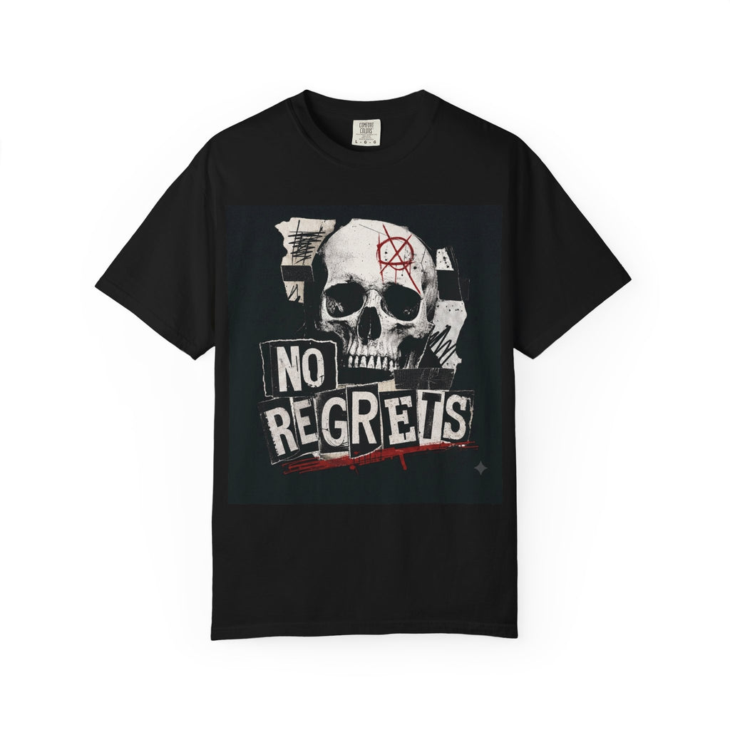 No Regrets Skull T-Shirt — Punk Gothic Graphic Tee