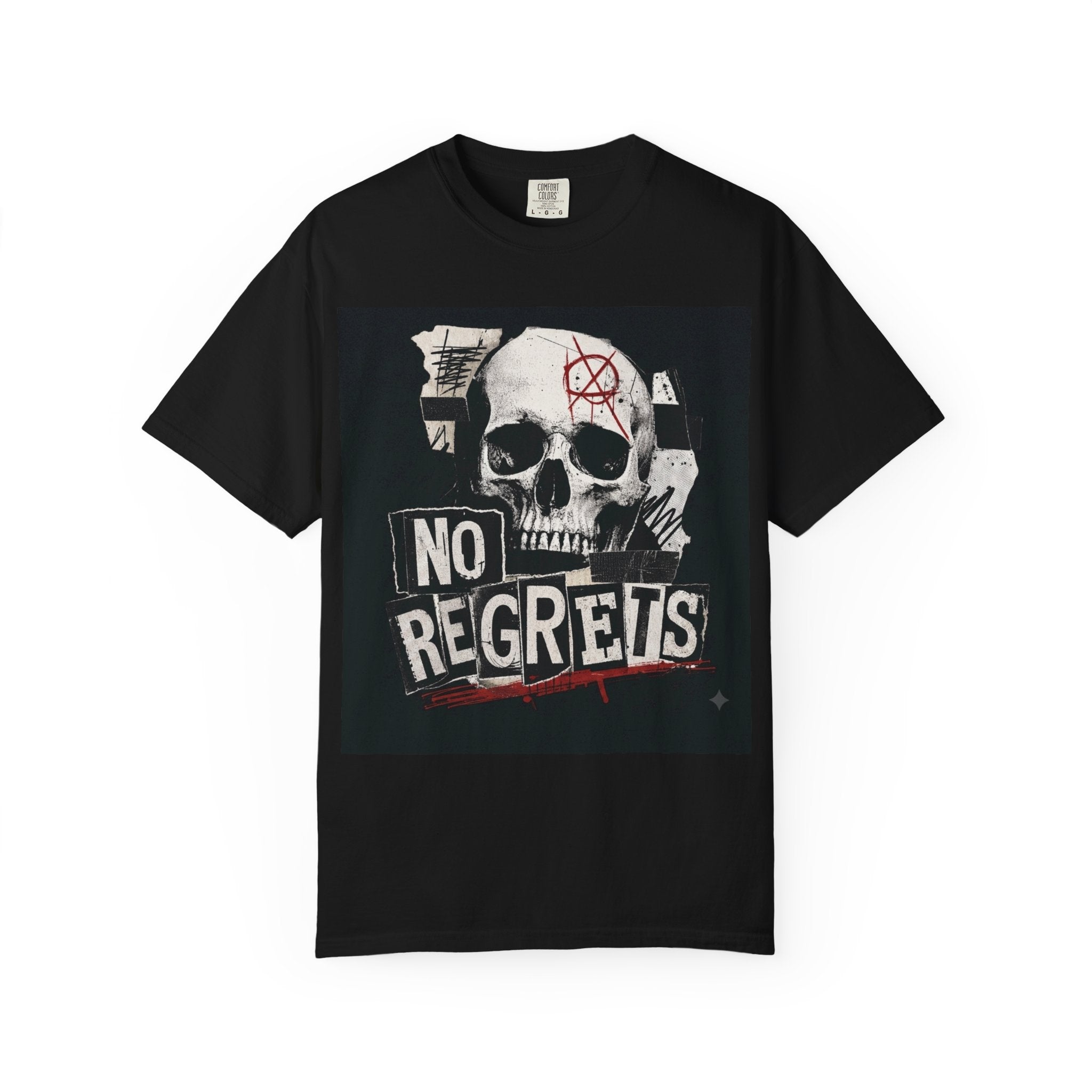 No Regrets Skull T-Shirt — Punk Gothic Graphic Tee
