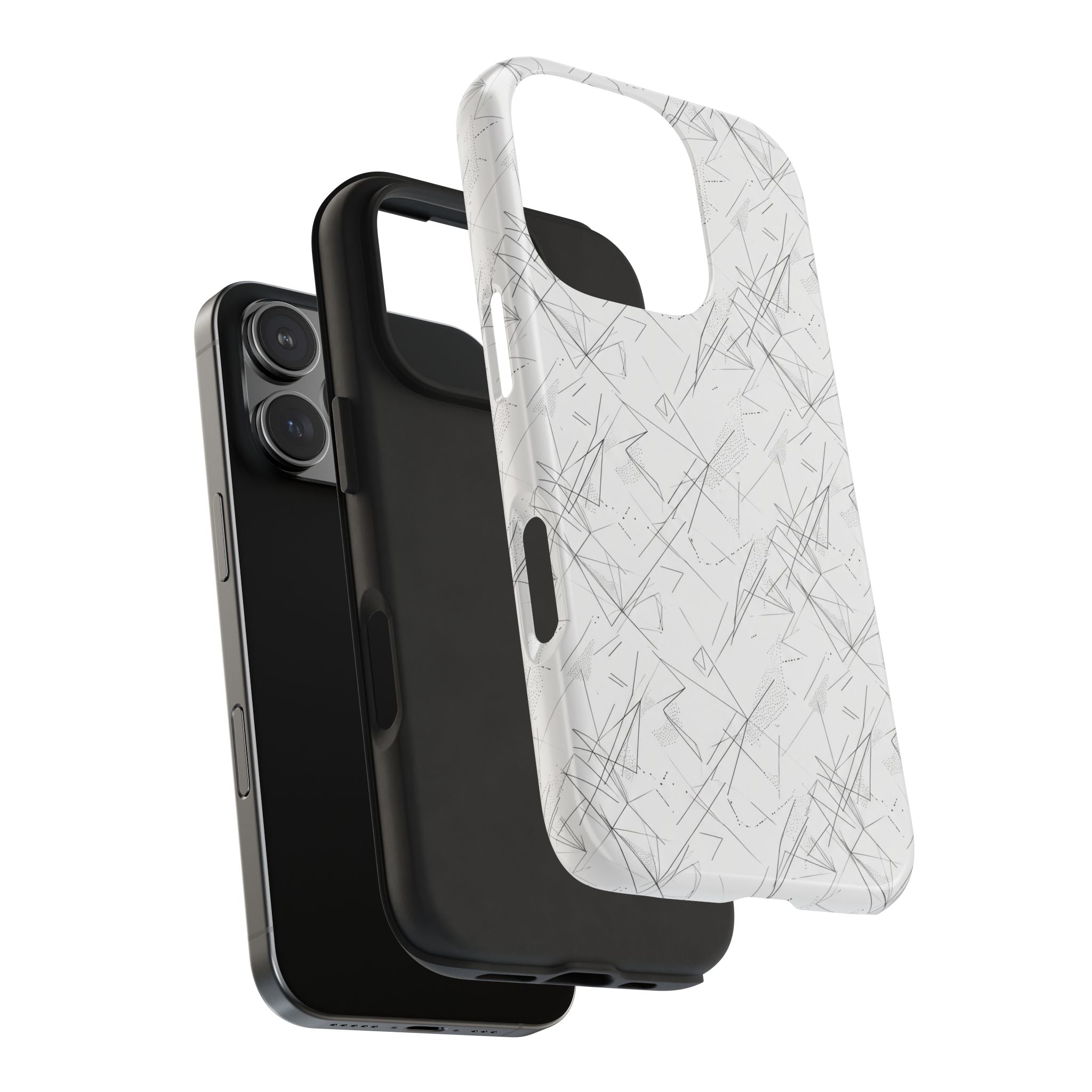 Marble Scratch Pattern Tough Phone Case — Protective iPhone Cover